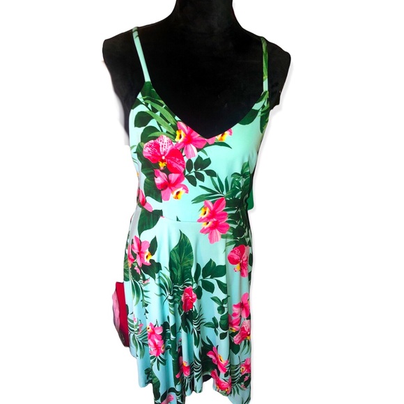 Spring/Summer Floral Spaghetti Strap Handkerchief Style Dress - Picture 1 of 10